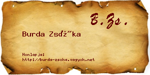 Burda Zsóka névjegykártya